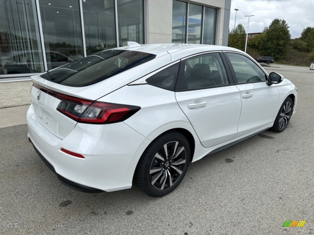 Platinum White Pearl 2024 Honda Civic EX-L Hatchback Exterior Photo #146596940