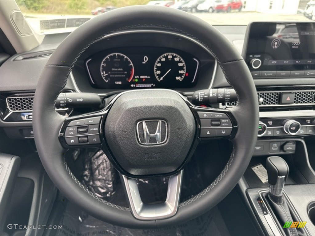 2024 Honda Civic EX-L Hatchback Black Steering Wheel Photo #146596946
