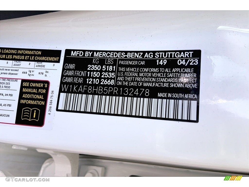 2023 C Color Code 149 for Polar White Photo #146597698