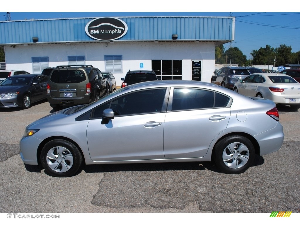 2014 Civic LX Sedan - Alabaster Silver Metallic / Black photo #2