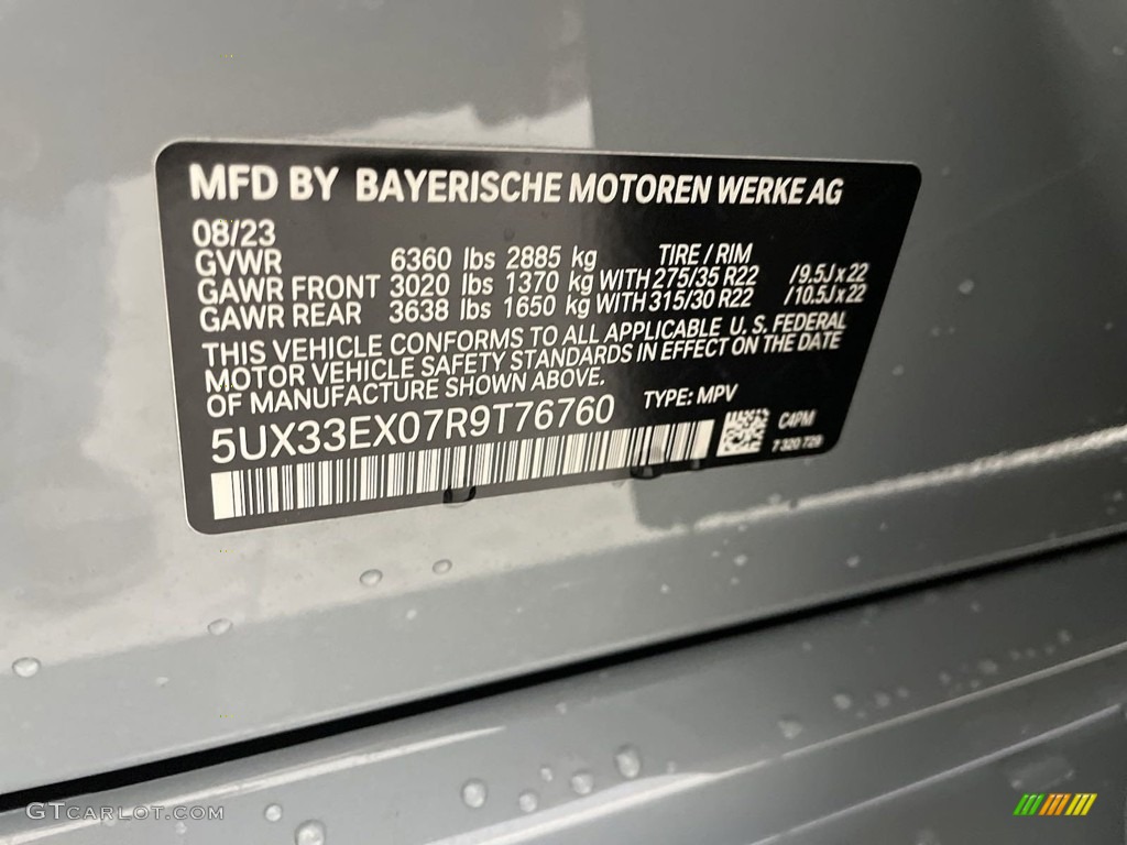 2024 BMW X6 xDrive40i Color Code Photos