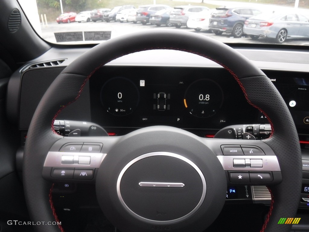 2024 Hyundai Kona N Line AWD Black Steering Wheel Photo #146598616