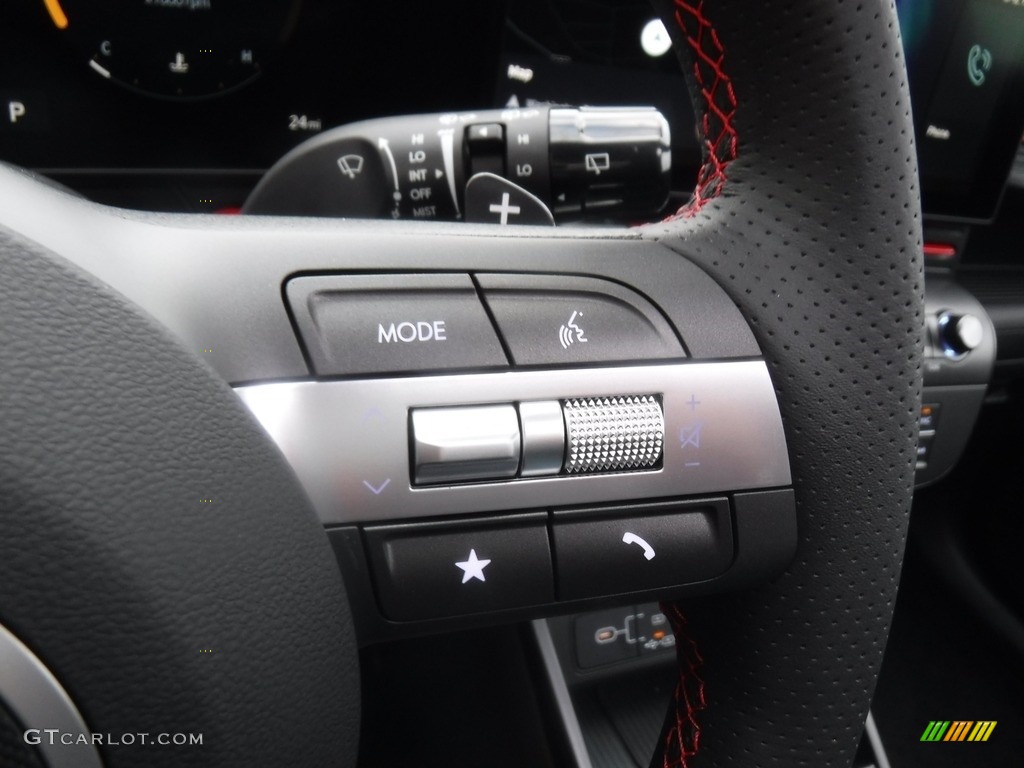 2024 Hyundai Kona N Line AWD Black Steering Wheel Photo #146598670