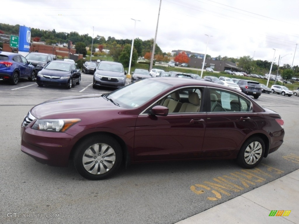 2012 Accord LX Sedan - Basque Red Pearl II / Ivory photo #12