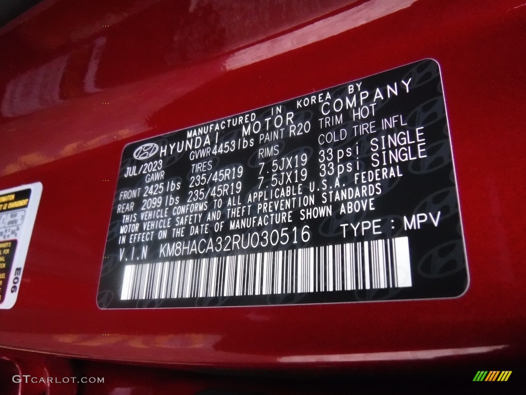 2024 Kona Color Code R20 for Ultimate Red Metallic Photo #146598777
