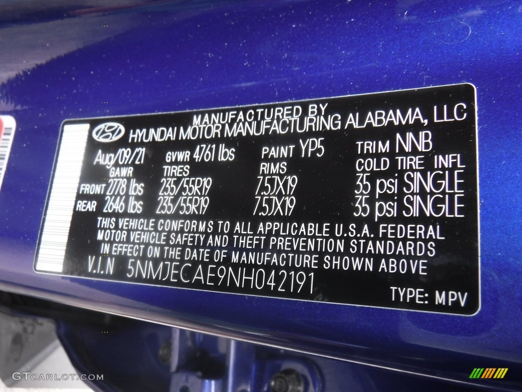 2022 Tucson Limited AWD - Intense Blue / Black photo #36