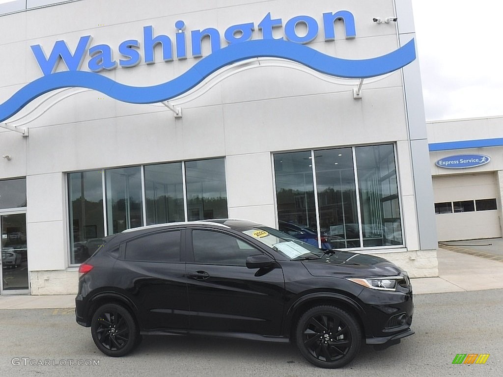 Crystal Black Pearl 2022 Honda HR-V Sport AWD Exterior Photo #146599051
