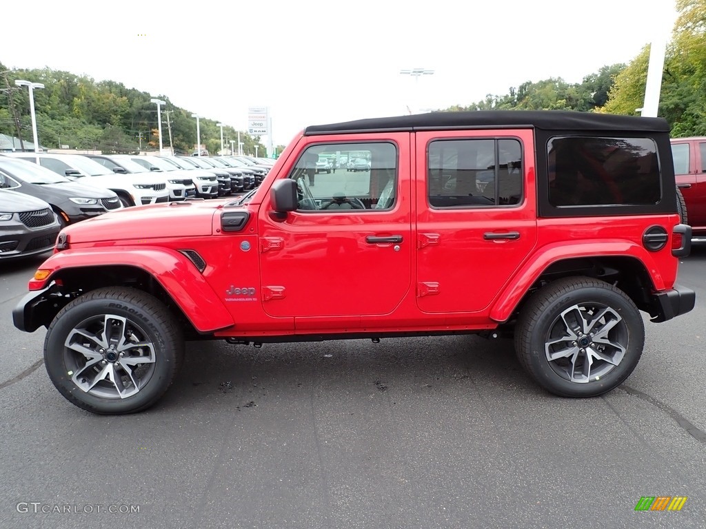 Firecracker Red 2024 Jeep Wrangler 4-Door Sport S 4xe Hybrid Exterior Photo #146599621