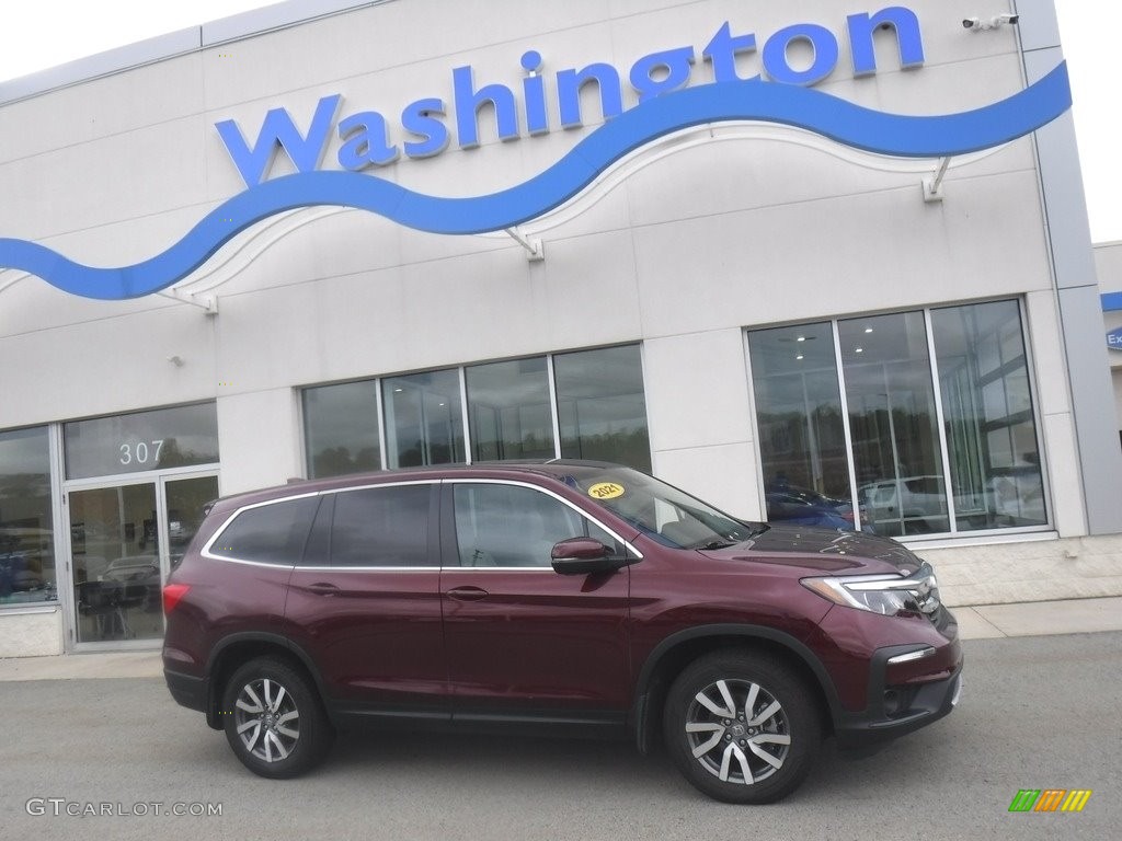 2021 Pilot EX-L AWD - Deep Scarlet Pearl / Beige photo #1