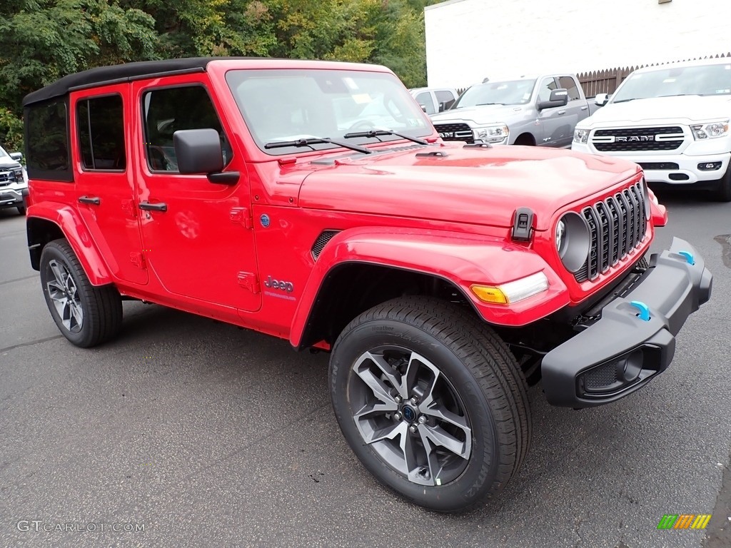 Firecracker Red 2024 Jeep Wrangler 4-Door Sport S 4xe Hybrid Exterior Photo #146599733