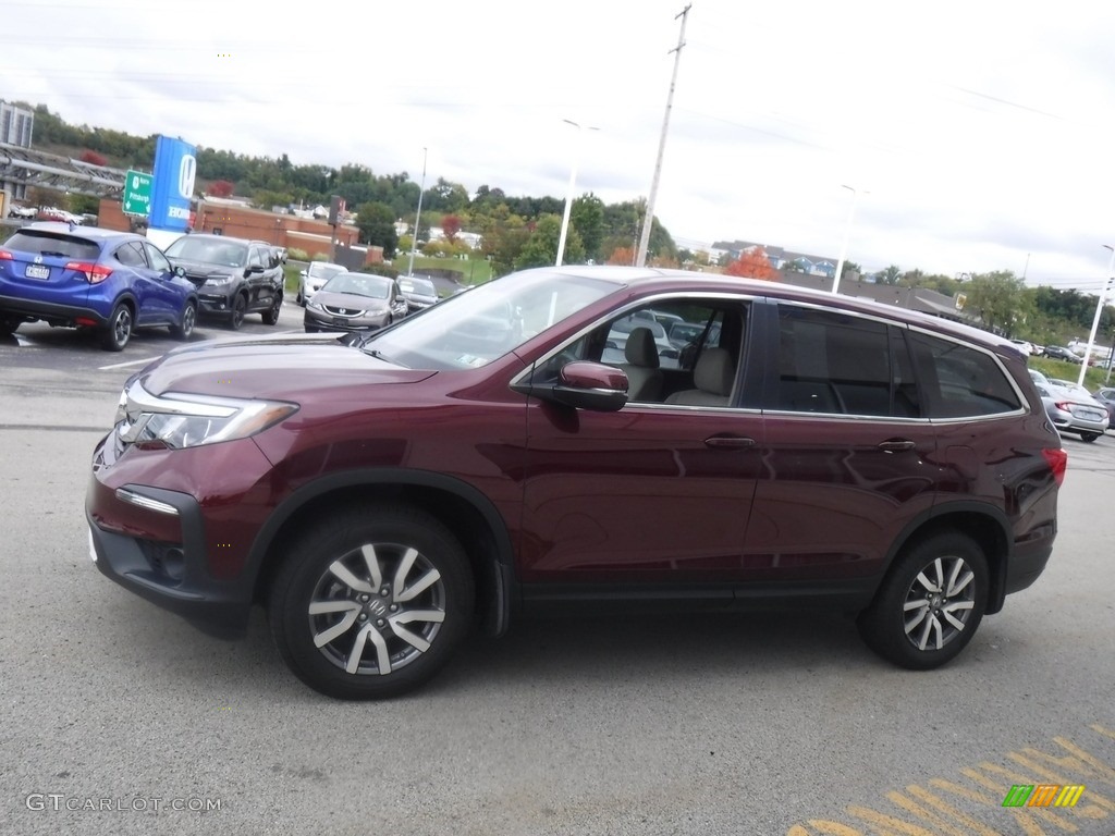 2021 Pilot EX-L AWD - Deep Scarlet Pearl / Beige photo #14