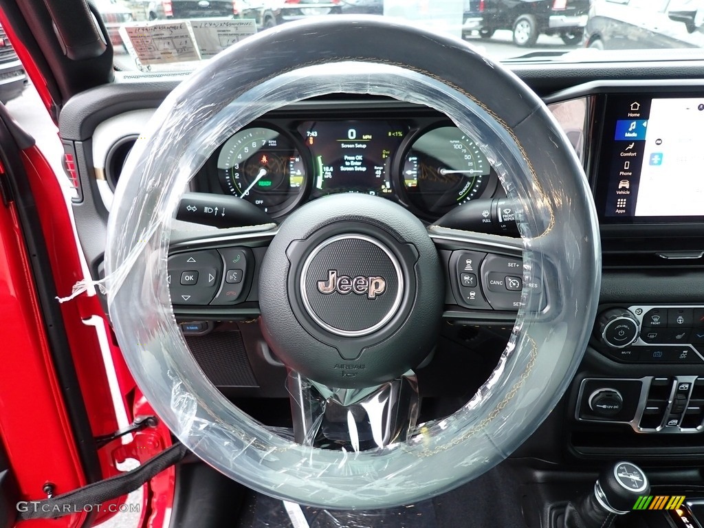 2024 Jeep Wrangler 4-Door Sport S 4xe Hybrid Black Steering Wheel Photo #146599881