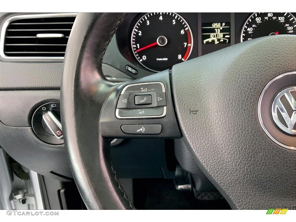 2012 Volkswagen Jetta SE Sedan Titan Black Steering Wheel Photo #146599916