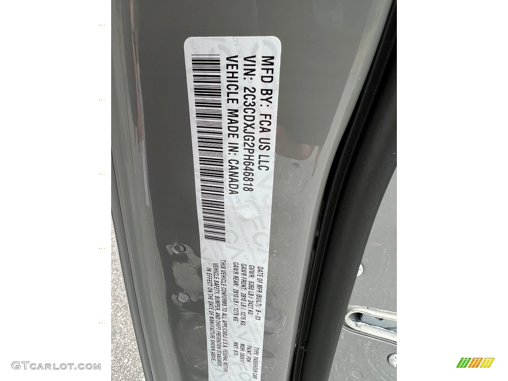 2023 Charger Color Code PDN for Destroyer Gray Photo #146599996