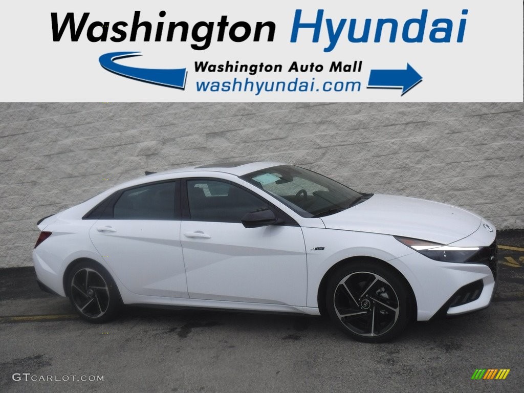 2023 Elantra N-Line - Lunar White / Black photo #2