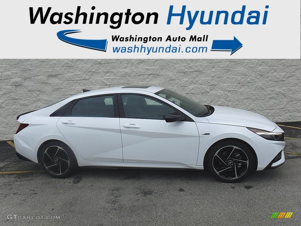 2023 Elantra N-Line - Lunar White / Black photo #2