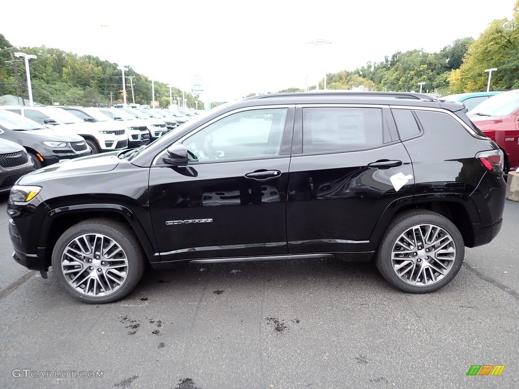 Diamond Black Crystal Pearl 2023 Jeep Compass Limited 4x4 Exterior Photo #146601338