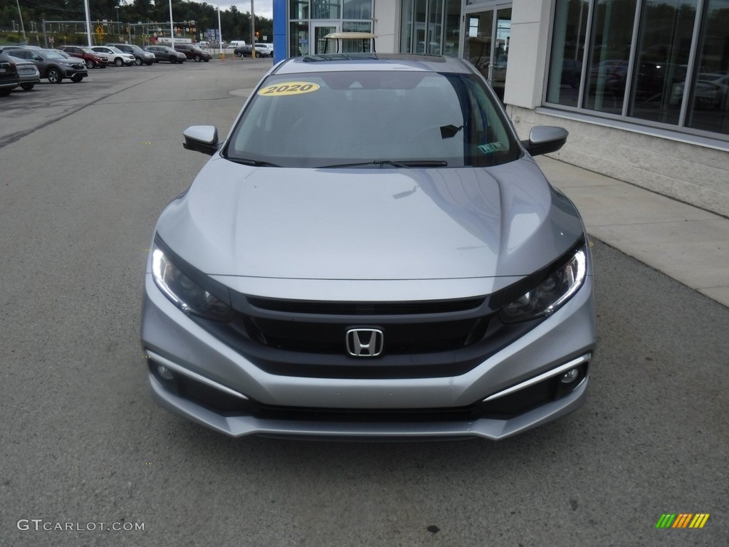 2020 Civic EX-L Sedan - Lunar Silver Metallic / Black photo #12