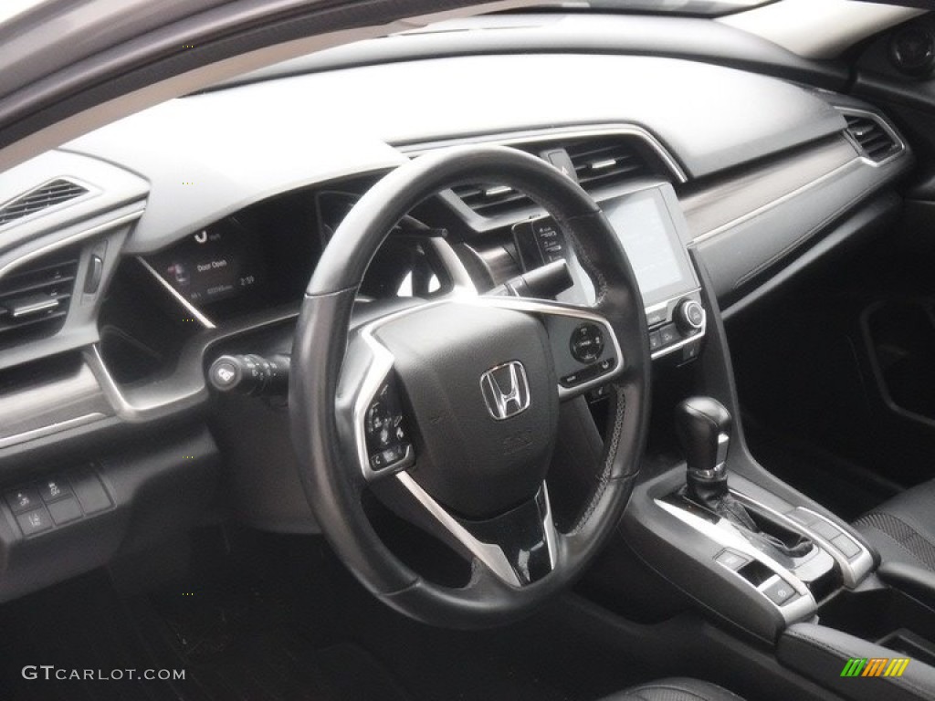 2020 Civic EX-L Sedan - Lunar Silver Metallic / Black photo #18
