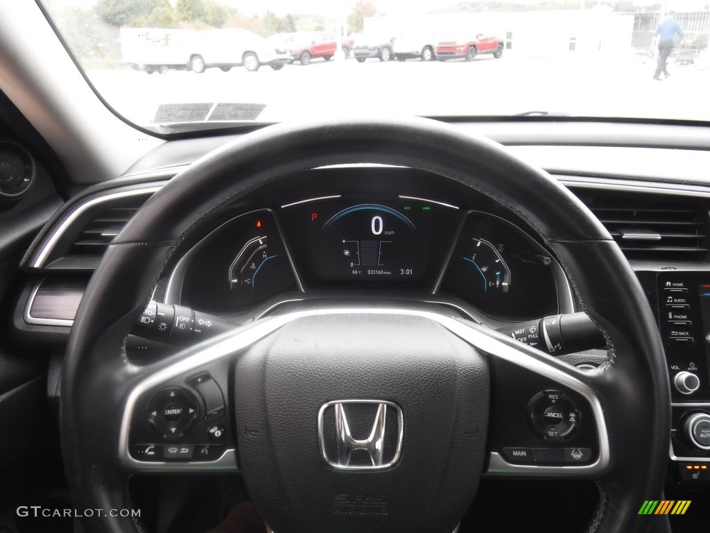 2020 Civic EX-L Sedan - Lunar Silver Metallic / Black photo #24