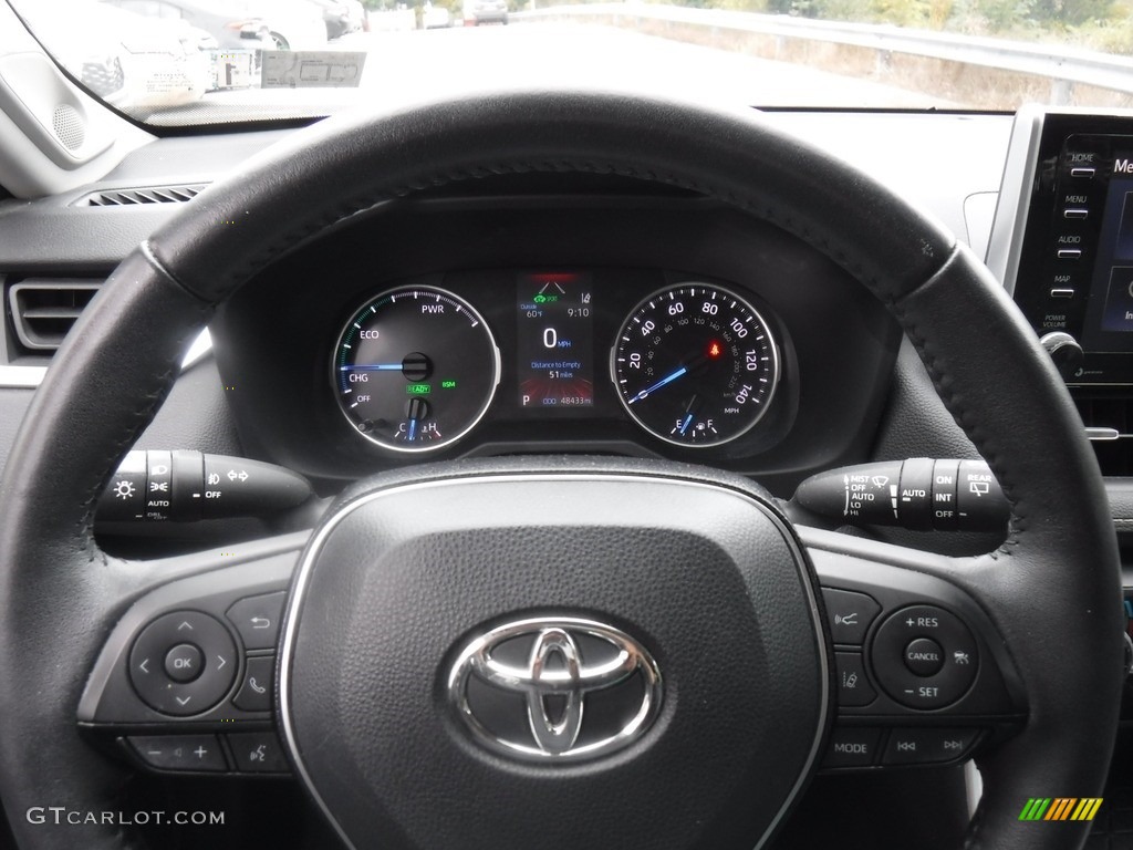 2021 Toyota RAV4 XLE AWD Hybrid Black Steering Wheel Photo #146603161