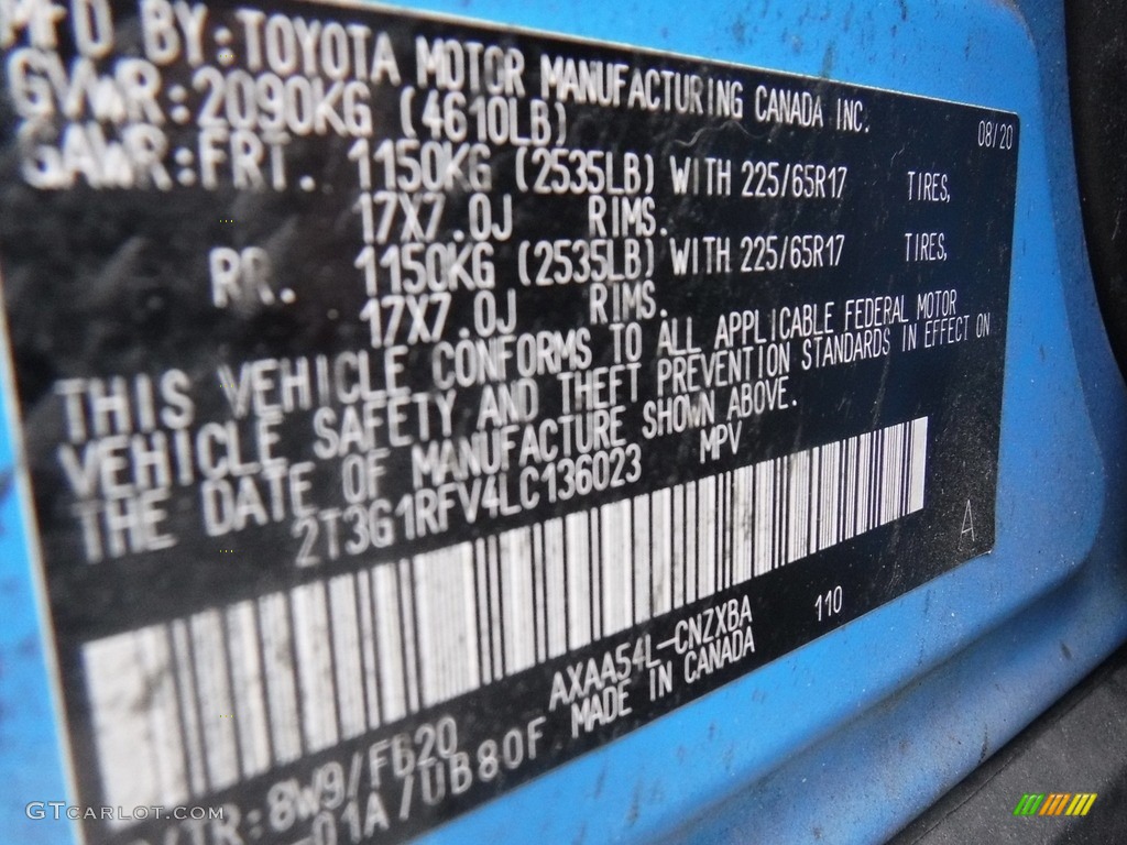 2020 RAV4 LE AWD - Blue Flame / Black photo #31