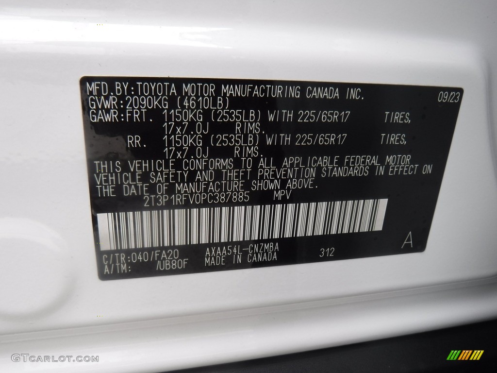 2023 RAV4 Color Code 040 for Ice Cap Photo #146603914