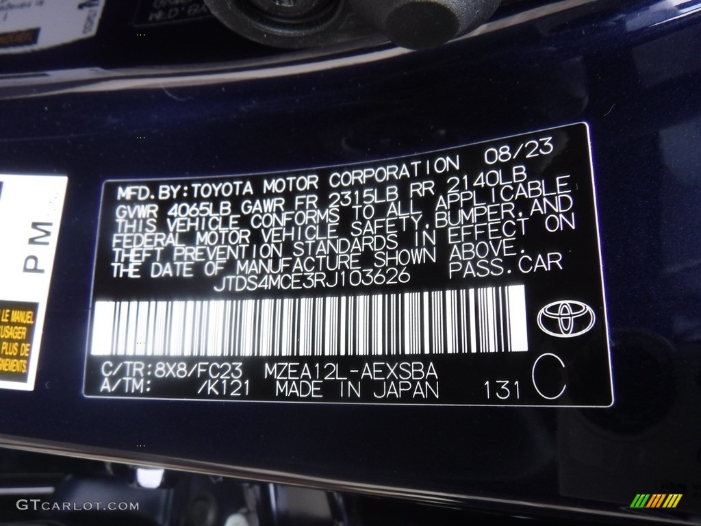 2024 Corolla Color Code 8X8 for Blueprint Photo 146604208