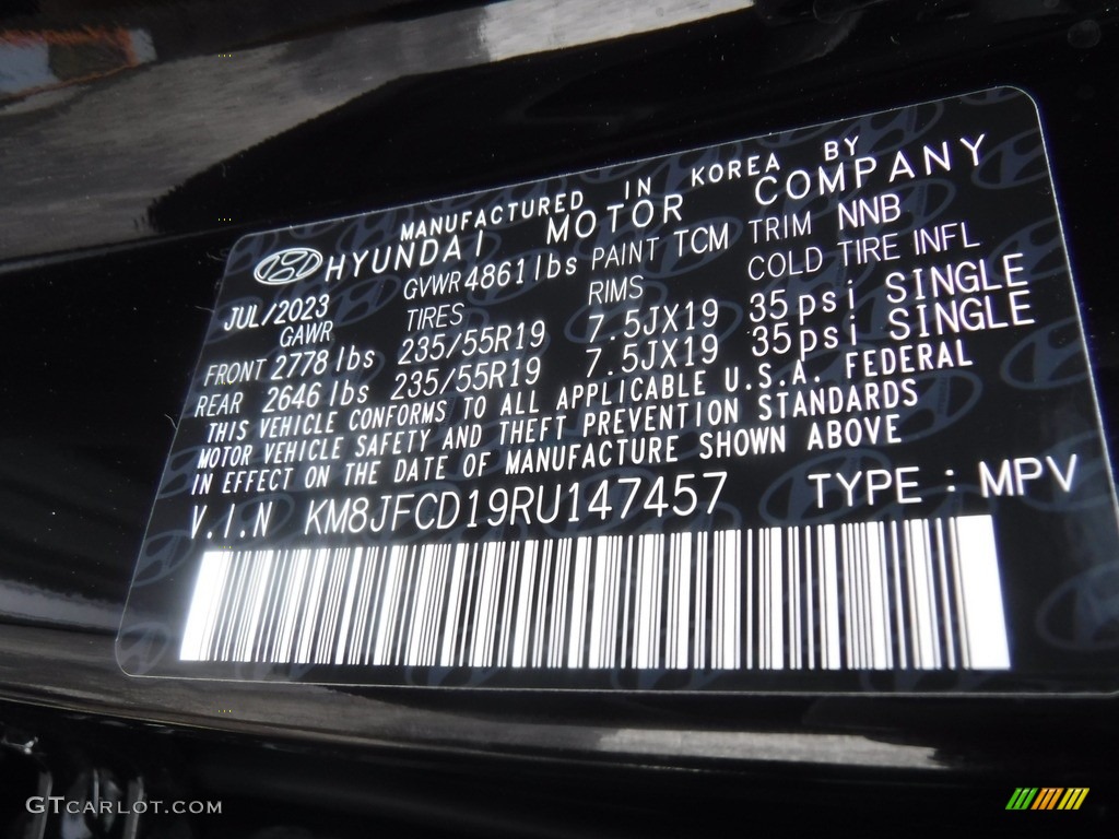 2024 Hyundai Tucson N-Line Hybrid AWD Color Code Photos