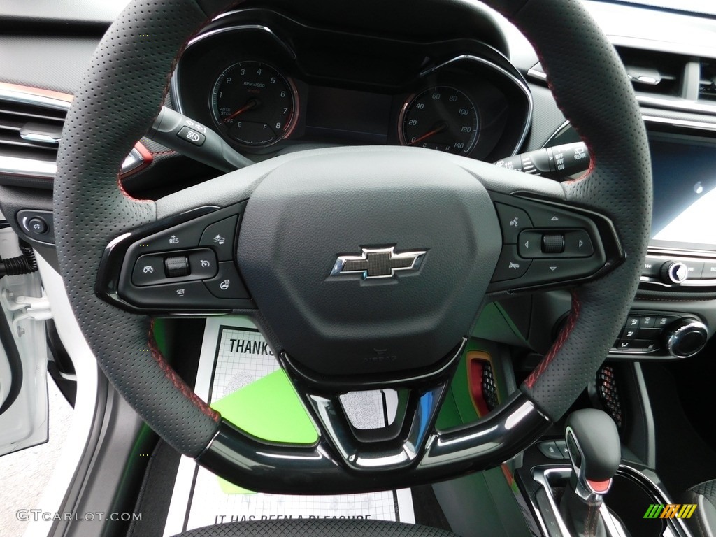 2023 Chevrolet TrailBlazer RS AWD Jet Black/Red Accent Steering Wheel Photo #146604724