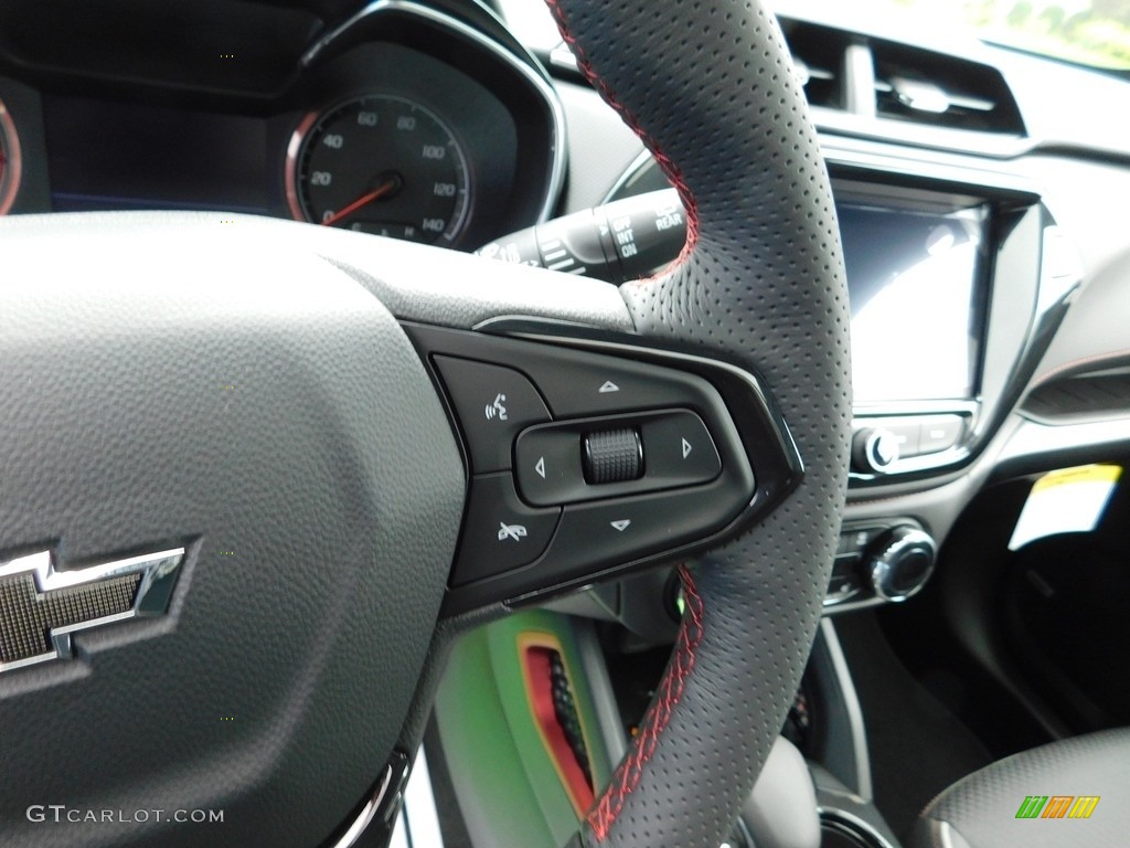 2023 Chevrolet TrailBlazer RS AWD Jet Black/Red Accent Steering Wheel Photo #146604730
