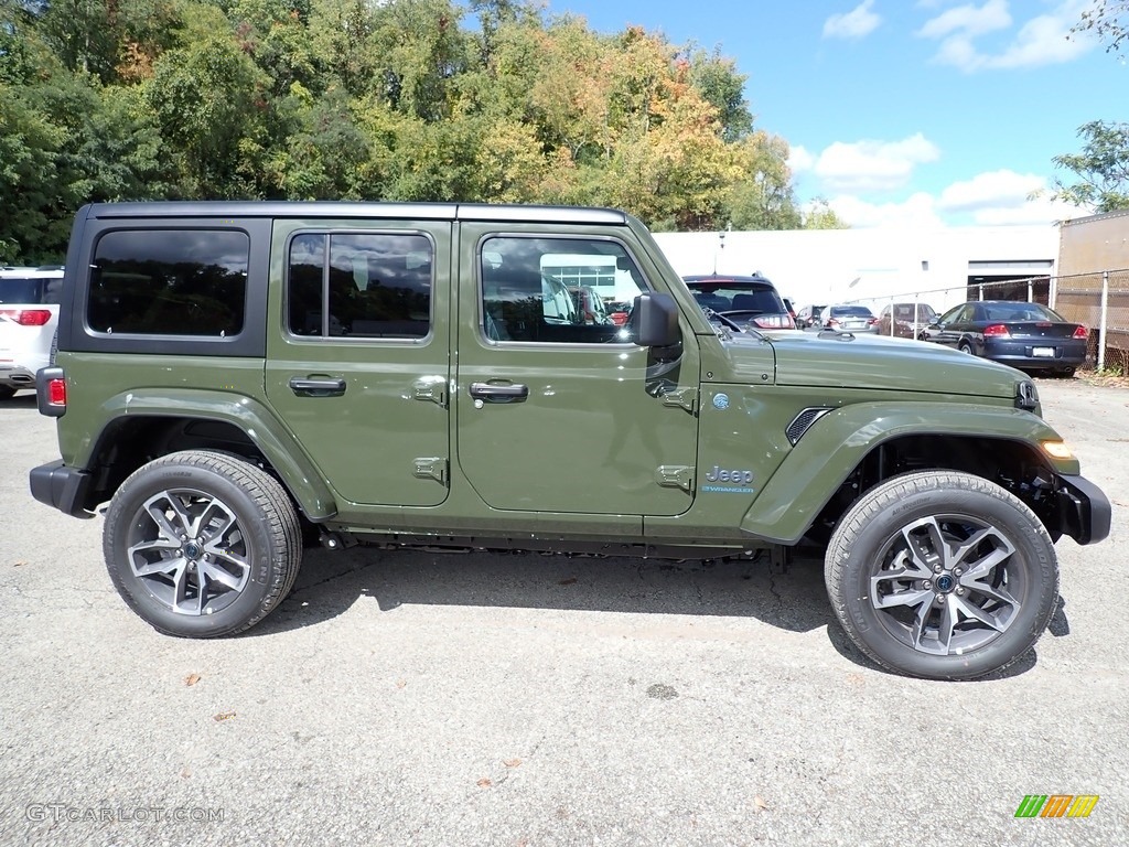 Sarge Green 2024 Jeep Wrangler 4-Door Sport S 4xe Hybrid Exterior Photo #146607129