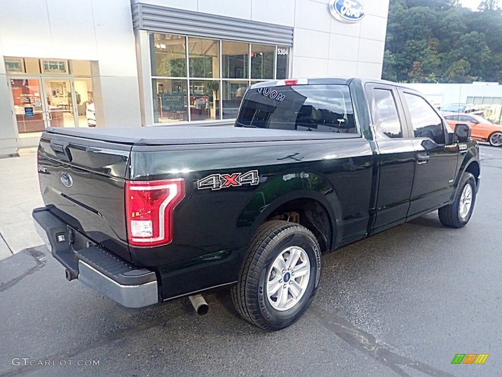 2015 F150 XL SuperCab 4x4 - Green Gem Metallic / Medium Earth Gray photo #2