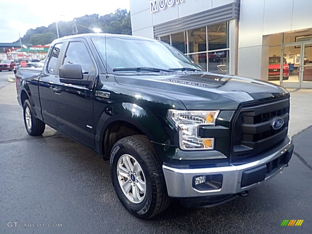 2015 F150 XL SuperCab 4x4 - Green Gem Metallic / Medium Earth Gray photo #9