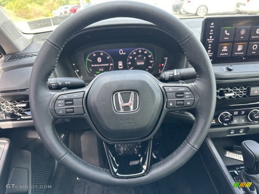 2023 Honda Accord EX-L Hybrid Black Steering Wheel Photo #146607574