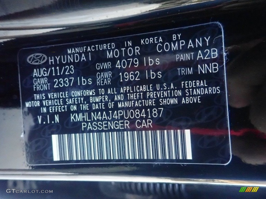 2023 Hyundai Elantra Limited Hybrid Color Code Photos