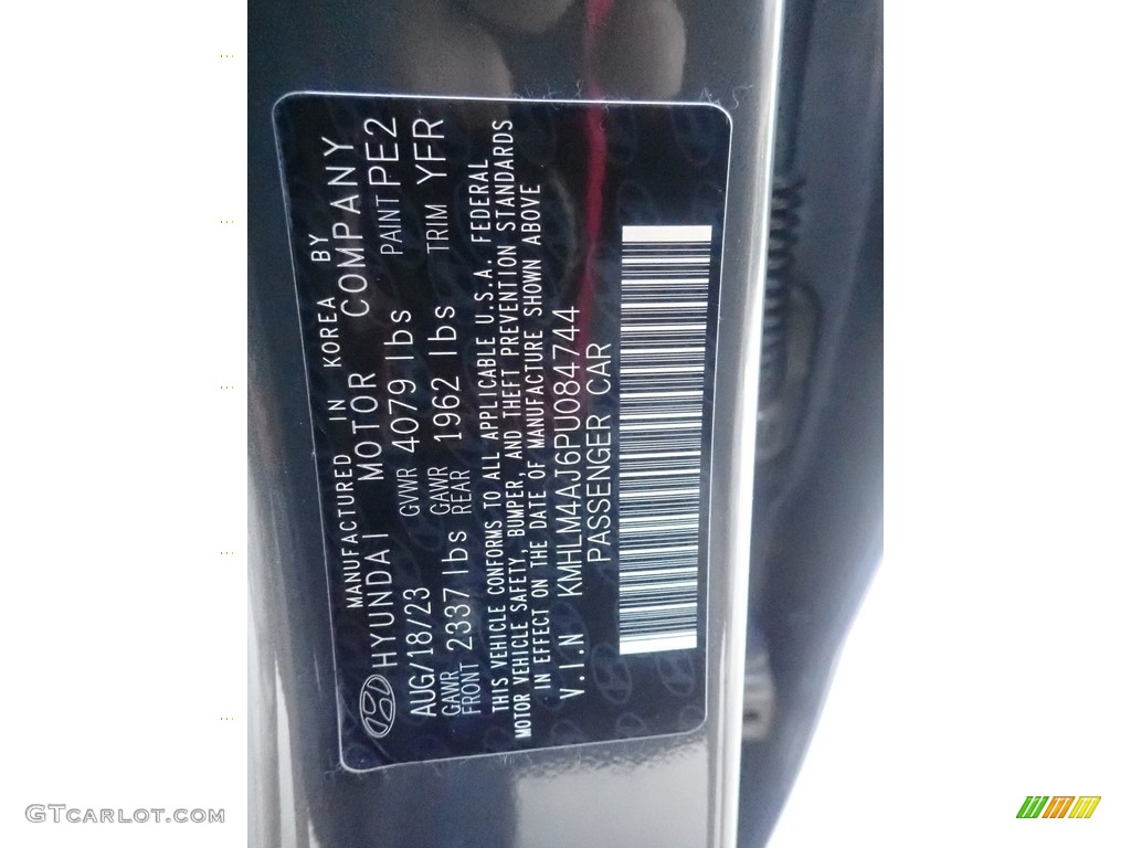 2023 Hyundai Elantra Blue Hybrid Color Code Photos