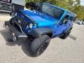 2016 Hydro Blue Pearl Jeep Wrangler Unlimited Sport 4x4  photo #9