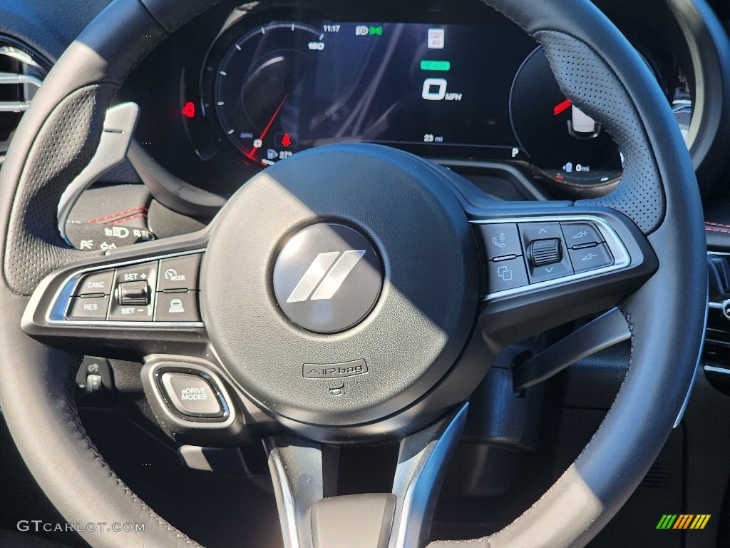 2024 Dodge Hornet R/T Track Pack/Blacktop AWD Hybrid Black Steering Wheel Photo #146612552