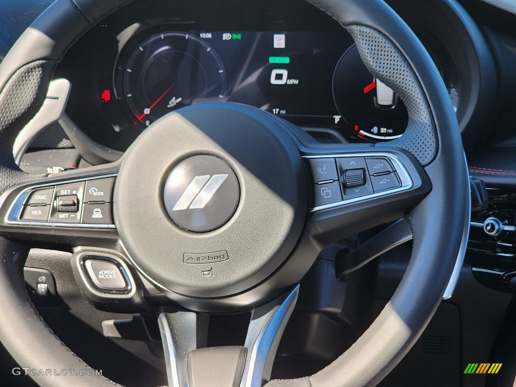 2024 Dodge Hornet R/T Track Pack/Blacktop AWD Hybrid Black Steering Wheel Photo #146612856