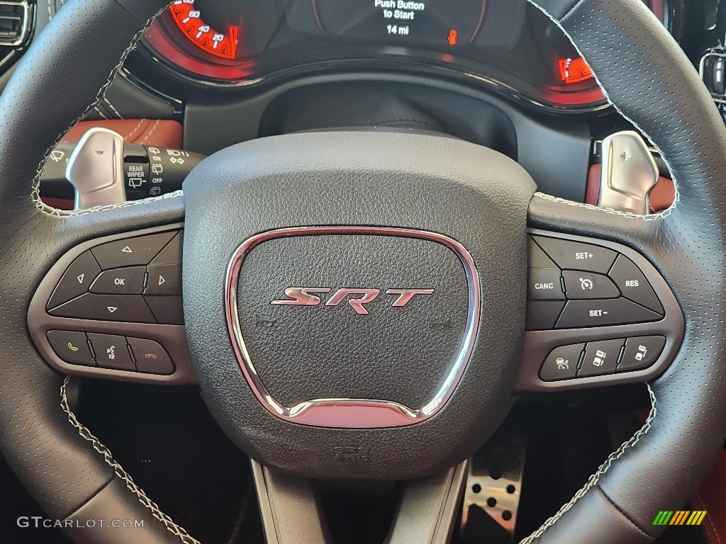 2023 Dodge Durango SRT Hellcat Black AWD Black/Demonic Red Steering Wheel Photo #146613239