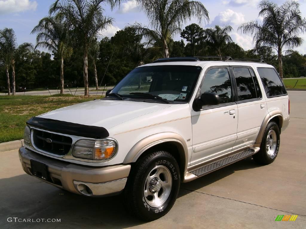 1999 Explorer Eddie Bauer - Oxford White / Medium Prairie Tan photo #7