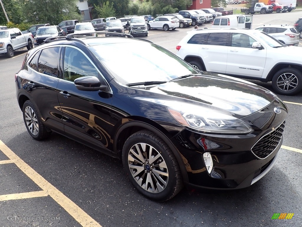 Agate Black Metallic 2020 Ford Escape Titanium Hybrid 4WD Exterior Photo #146613930