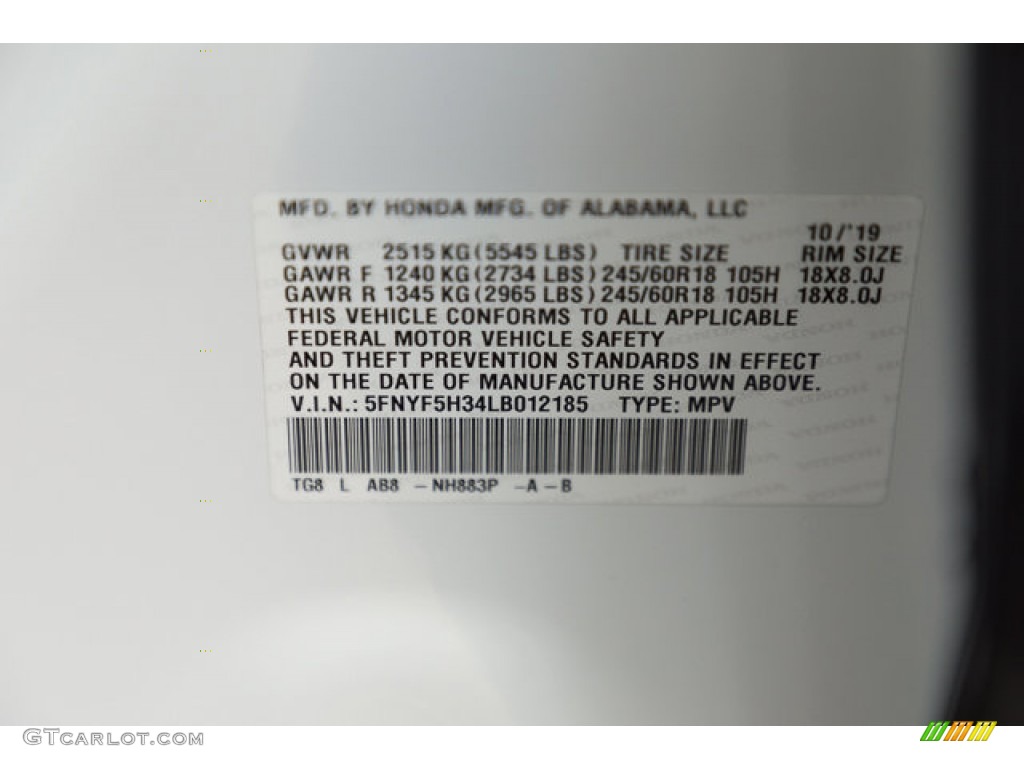2020 Pilot EX - Platinum White Pearl / Black photo #41