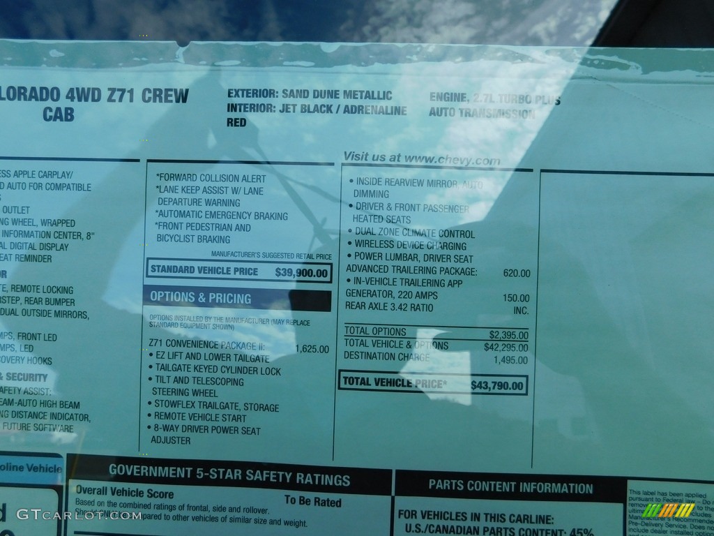 2023 Chevrolet Colorado Z71 Crew Cab 4x4 Window Sticker Photo #146616040