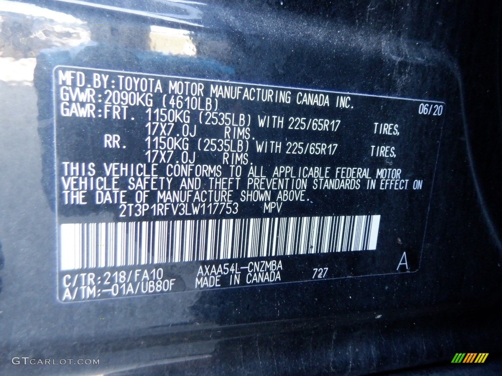 2020 RAV4 XLE AWD - Midnight Black Metallic / Light Gray photo #33