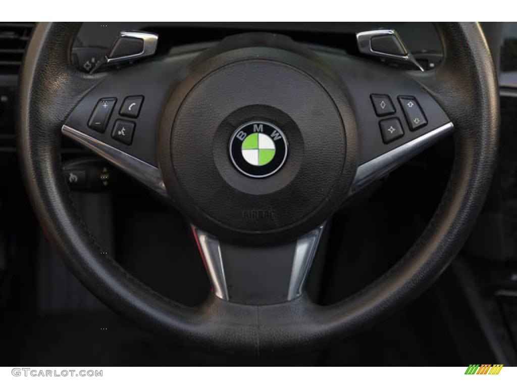 2008 BMW 6 Series 650i Convertible Black Steering Wheel Photo #146616931
