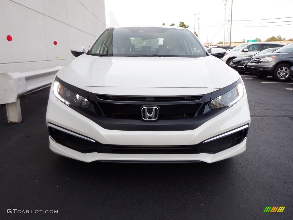 2020 Civic LX Sedan - Platinum White Pearl / Ivory photo #2