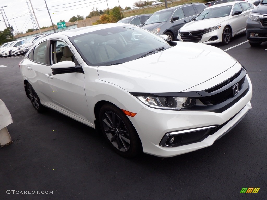 2021 Civic EX Sedan - Platinum White Pearl / Ivory photo #3