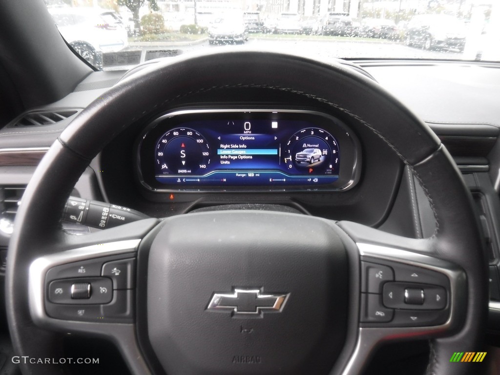 2022 Chevrolet Tahoe Z71 4WD Jet Black Steering Wheel Photo #146620990